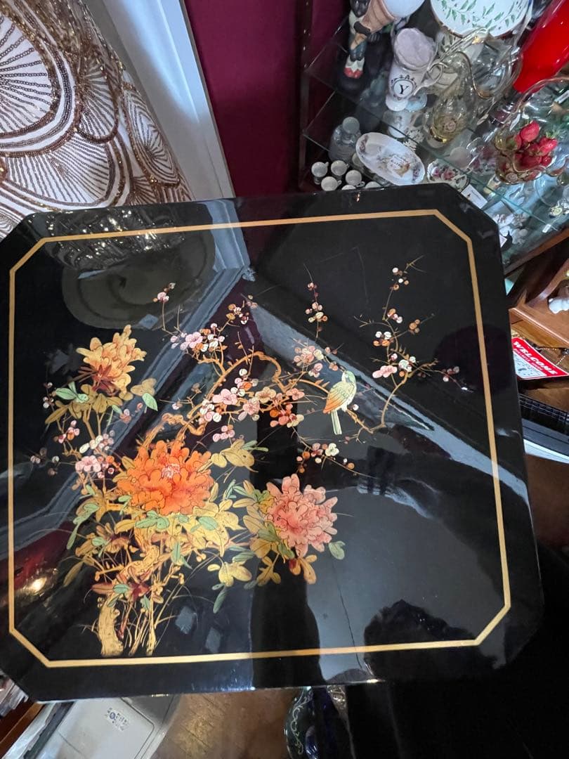 値下！中国家具 宝石棚 花鳥画　シノワズリ家具