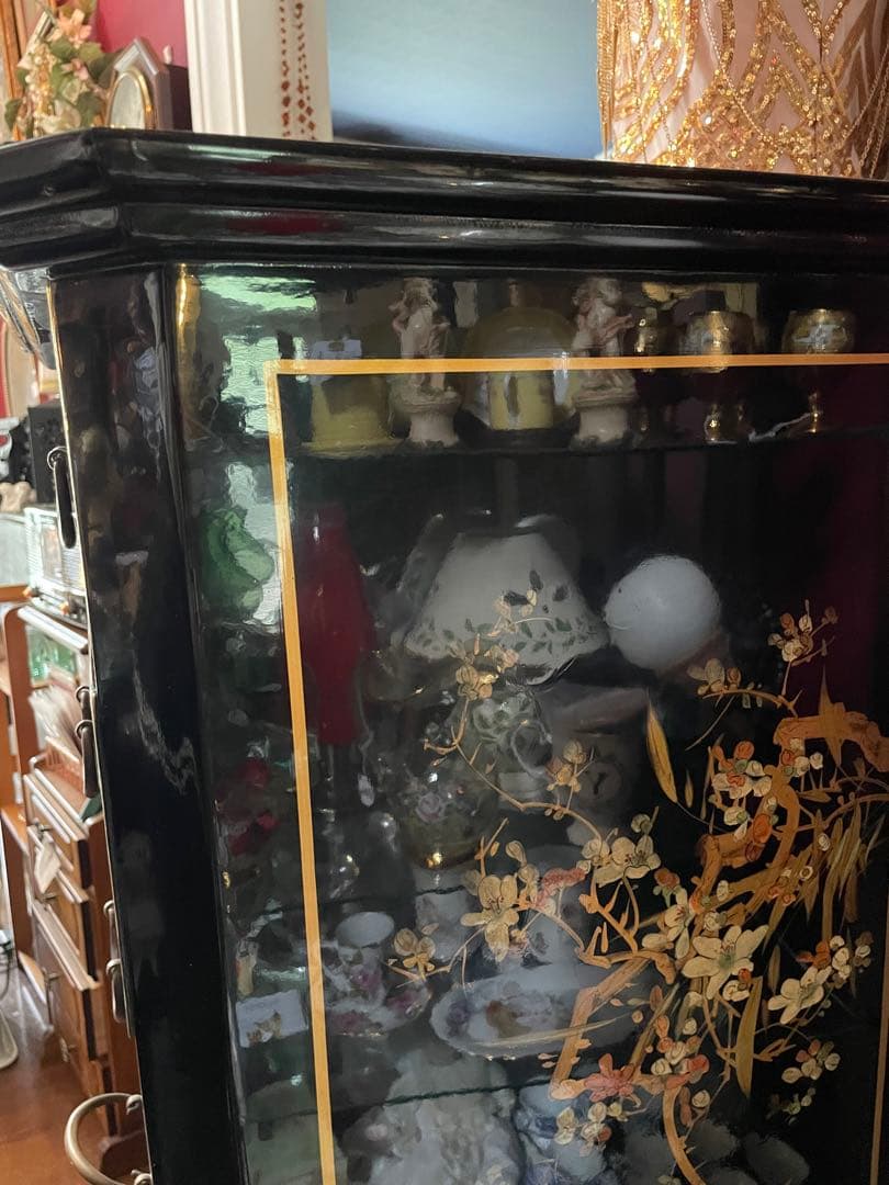 値下！中国家具 宝石棚 花鳥画　シノワズリ家具