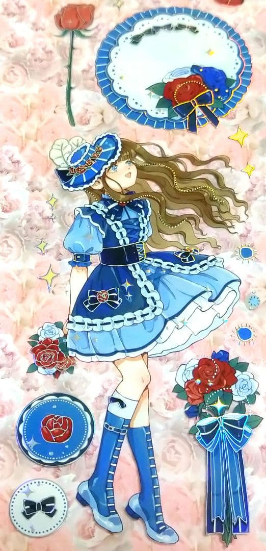 J451＃闺薔薇(镭射银)COZY STUDIO切り売り海外人物マステ女の子