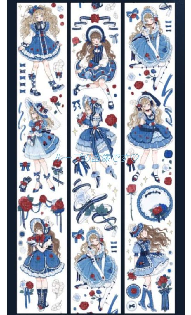 J451＃闺薔薇(镭射银)COZY STUDIO切り売り海外人物マステ女の子