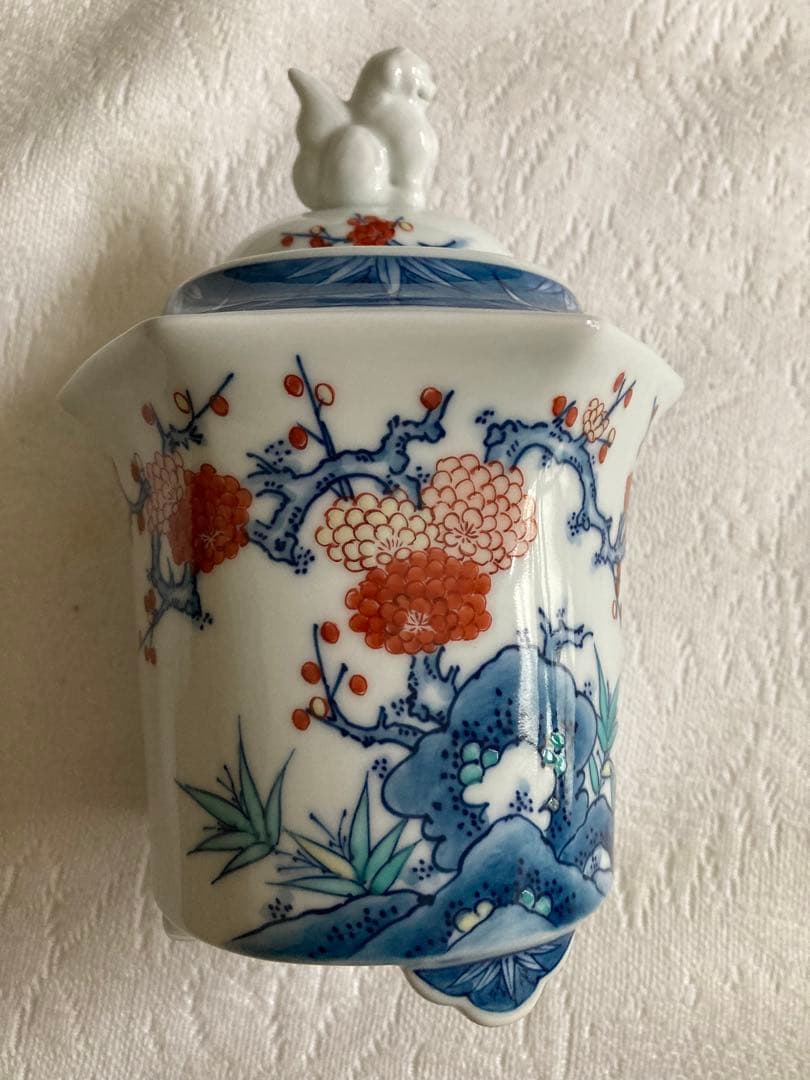 香炉　魯山　色鍋島焼　新品