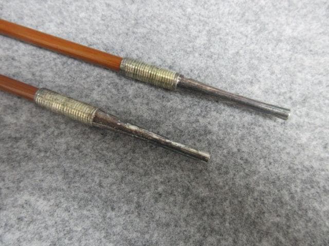 銀製糸目キセル一双 [B25780]