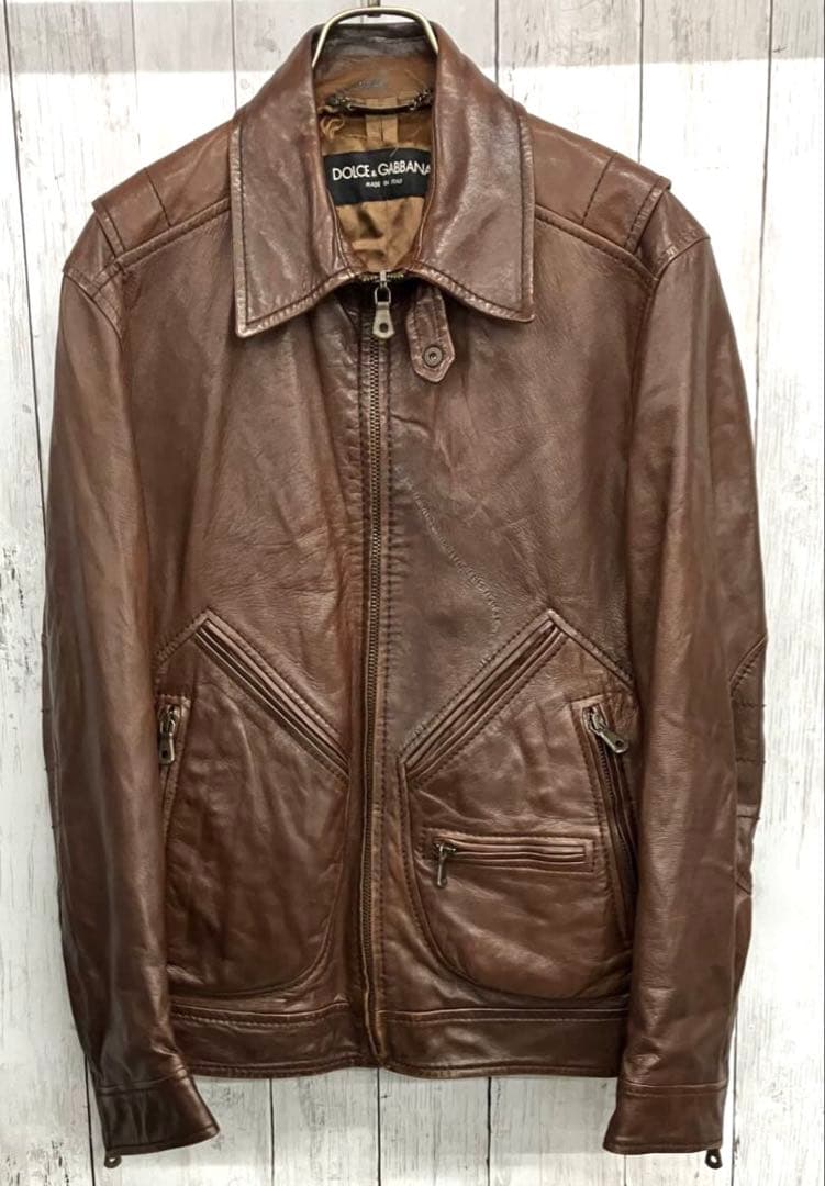 【定価42万円】 DOLCE&GABBANA レザーライダース 48