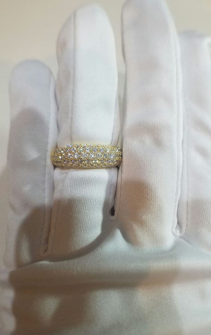 Mayu！最高級モアサナイト　6ミリ　パヴェハーフエタニティリング　YG