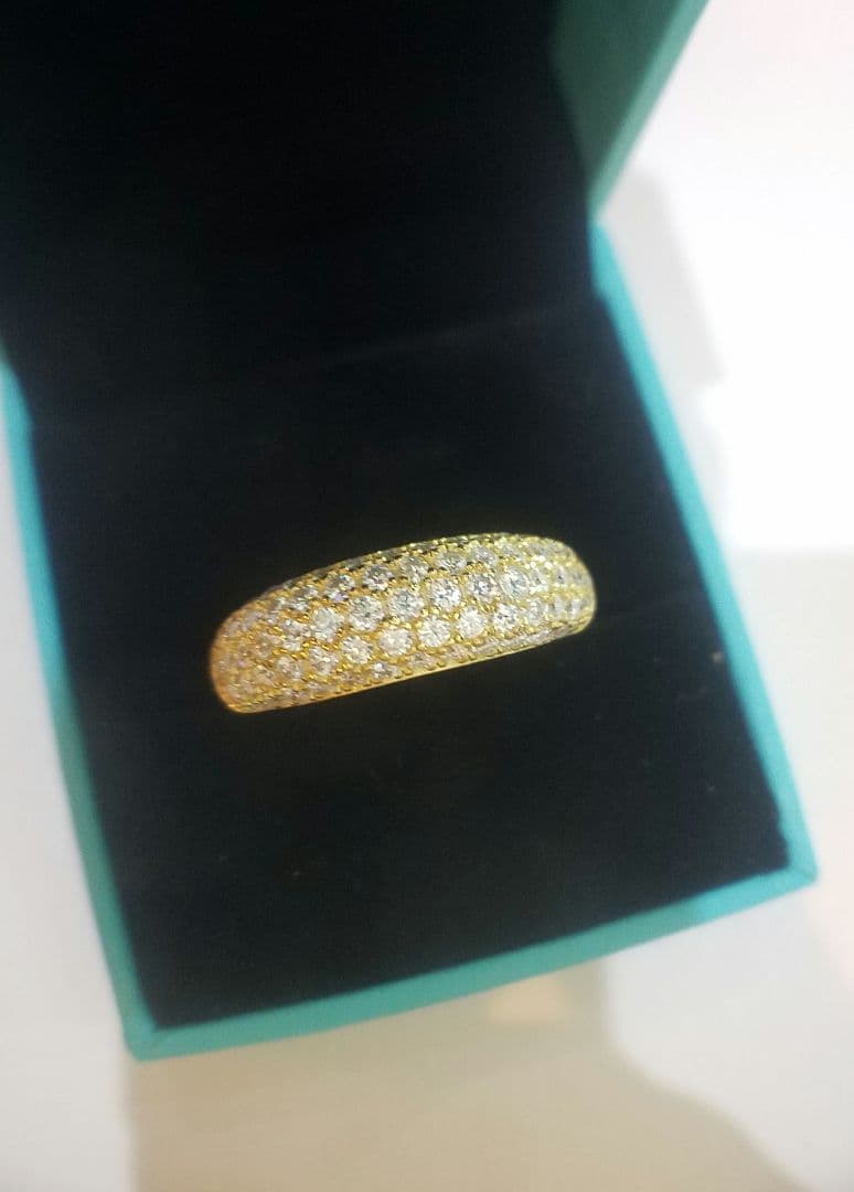 Mayu！最高級モアサナイト　6ミリ　パヴェハーフエタニティリング　YG