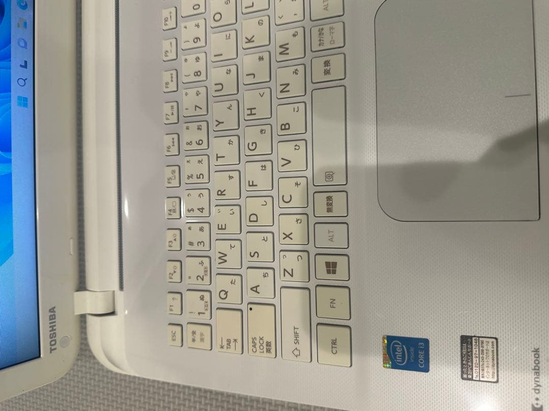 東芝 AB25/PW i3 4GB SSD250GB Webカメラ W11