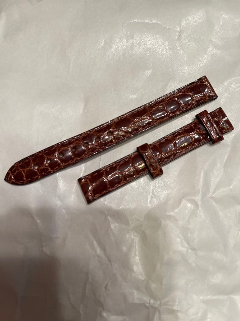 カルティエ　時計ベルト　アリゲーター　shiny Gold 未使用1.2センチ