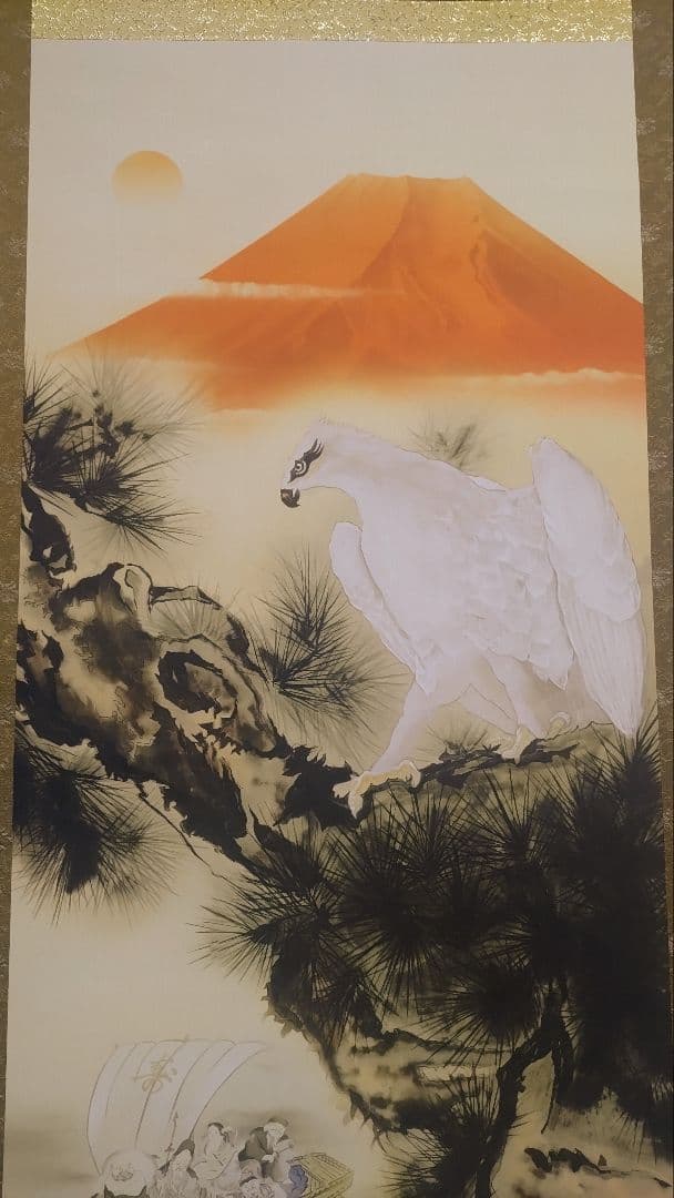 ご希望額まで値下げ～@赤富士鷹・紅葉鹿・猛虎 鳥獣画の複製掛軸3本セット