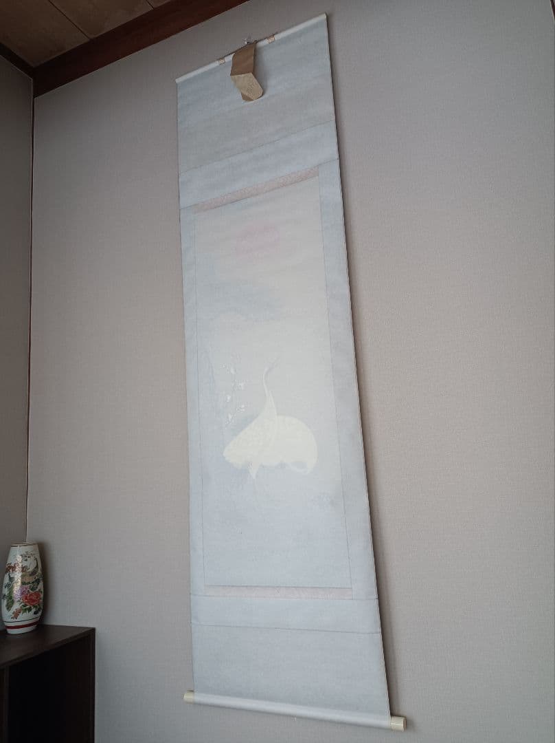 小栗春峰 美品 軸 縁起 鶴 亀 松 竹 梅 仏教 中国 美術 骨董 インテリア