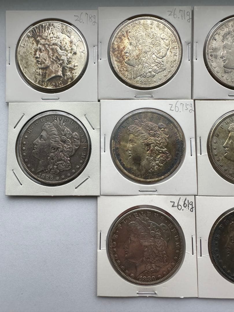 アメリカ銀貨　モルガンダラー ピースダラー 銀貨10枚銀貨　古銭　本物保証