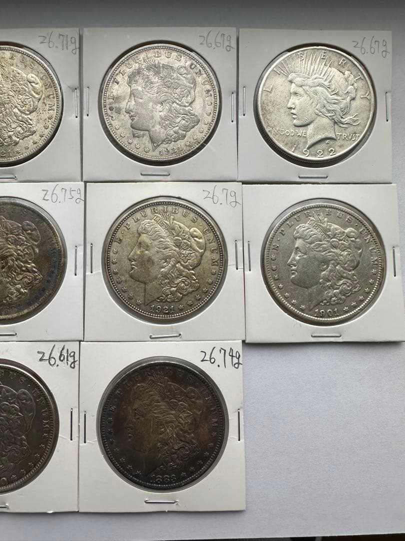 アメリカ銀貨　モルガンダラー ピースダラー 銀貨10枚銀貨　古銭　本物保証