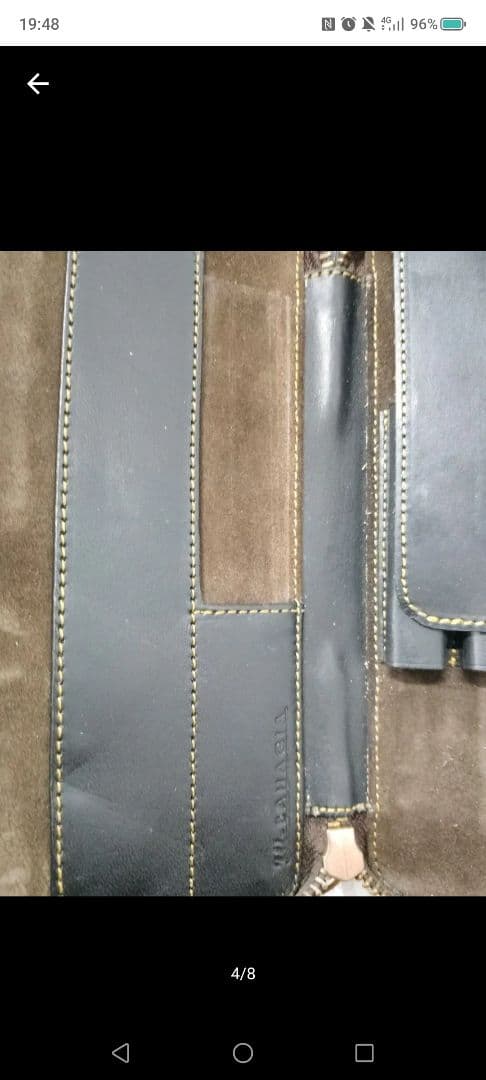 バハギア ラウンドジップペンケース クレイジーホース ネイビー