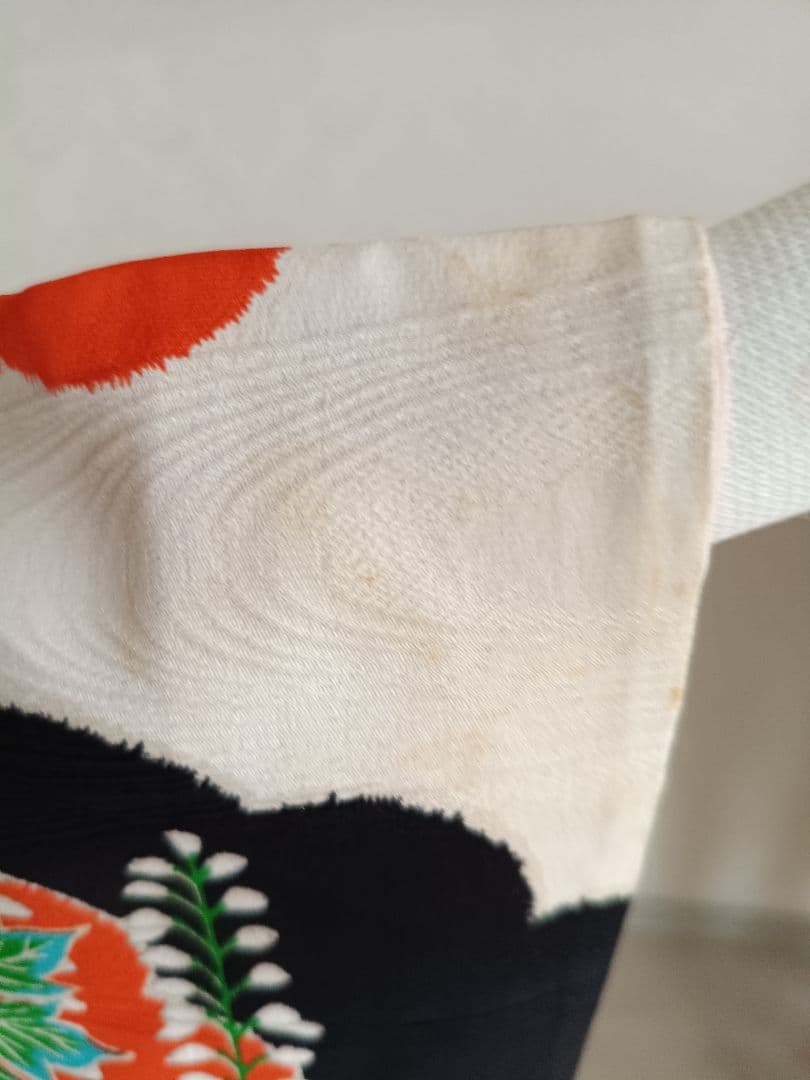 専用です☆アンティーク白黒ブルーの着物にエメラルドグリーンの作り帯セット☆