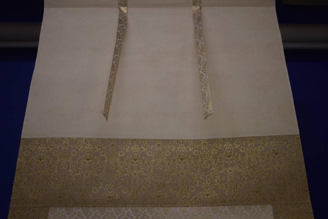 真作/清水千佳/山水釣人図/人物図/水墨山水図/桐共箱付/布袋屋掛軸HJ-97