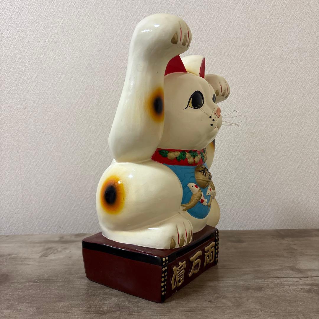 レトロ招き猫　招福置物　貯金箱　千万両〈検 常滑焼　海外向けデザイン　ビンテージ