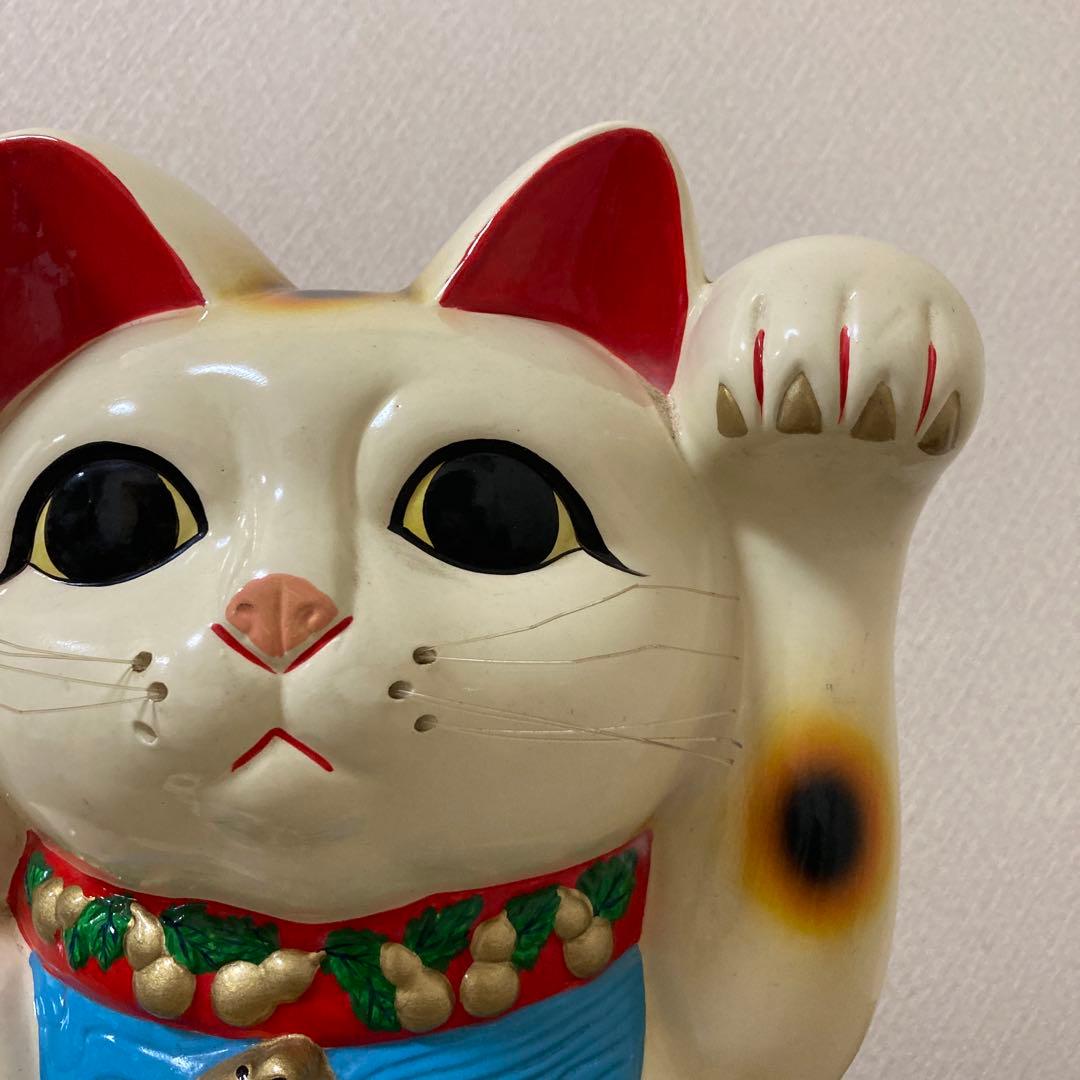 レトロ招き猫　招福置物　貯金箱　千万両〈検 常滑焼　海外向けデザイン　ビンテージ