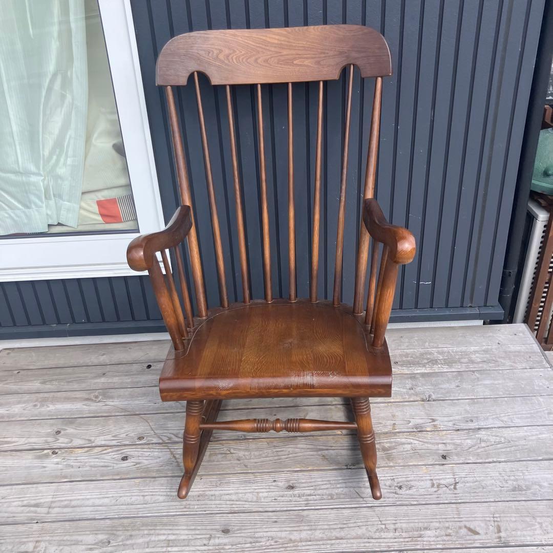 昭和レトロ 飛騨産業 キツツキ 木製 ロッキングチェア アームチェア 古家具