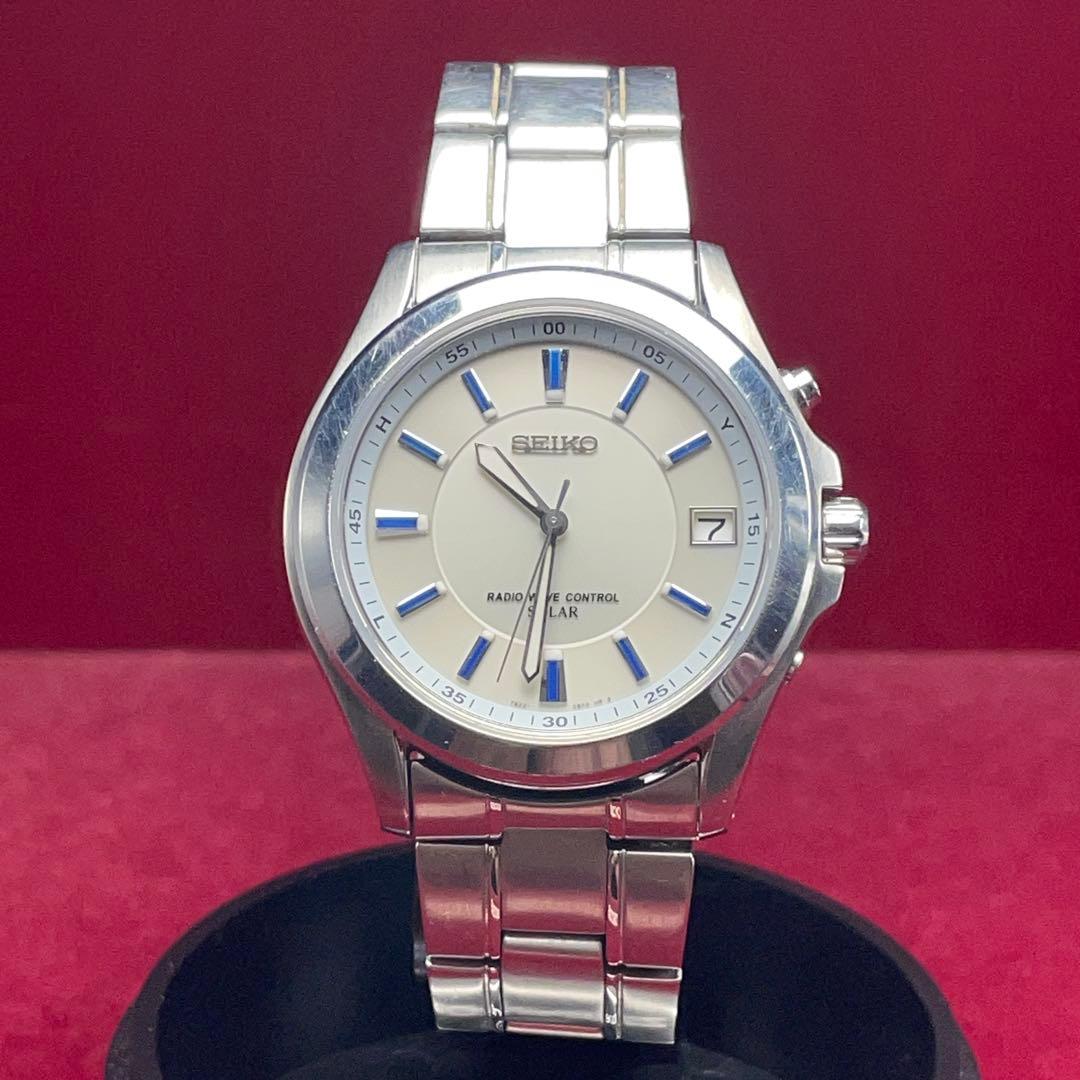 SEIKO RADIO WAVE CONTROL ソーラー 電波時計 純正ブレス