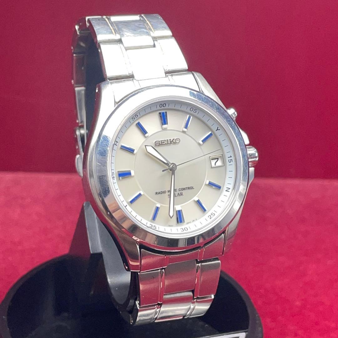 SEIKO RADIO WAVE CONTROL ソーラー 電波時計 純正ブレス