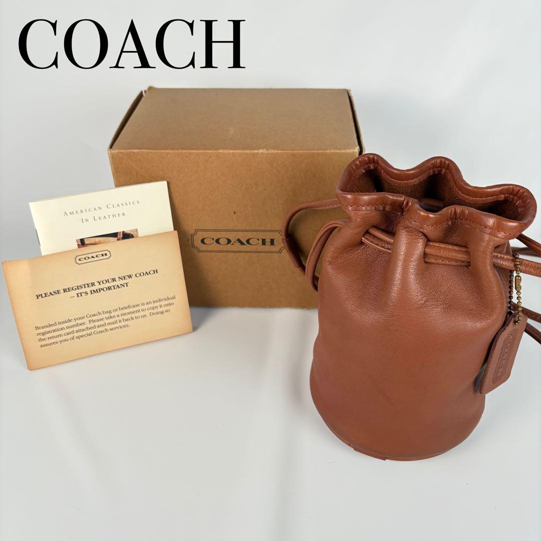 レア箱付　美品　オールド　コーチ 巾着 ショルダーバッグ USA製　4144