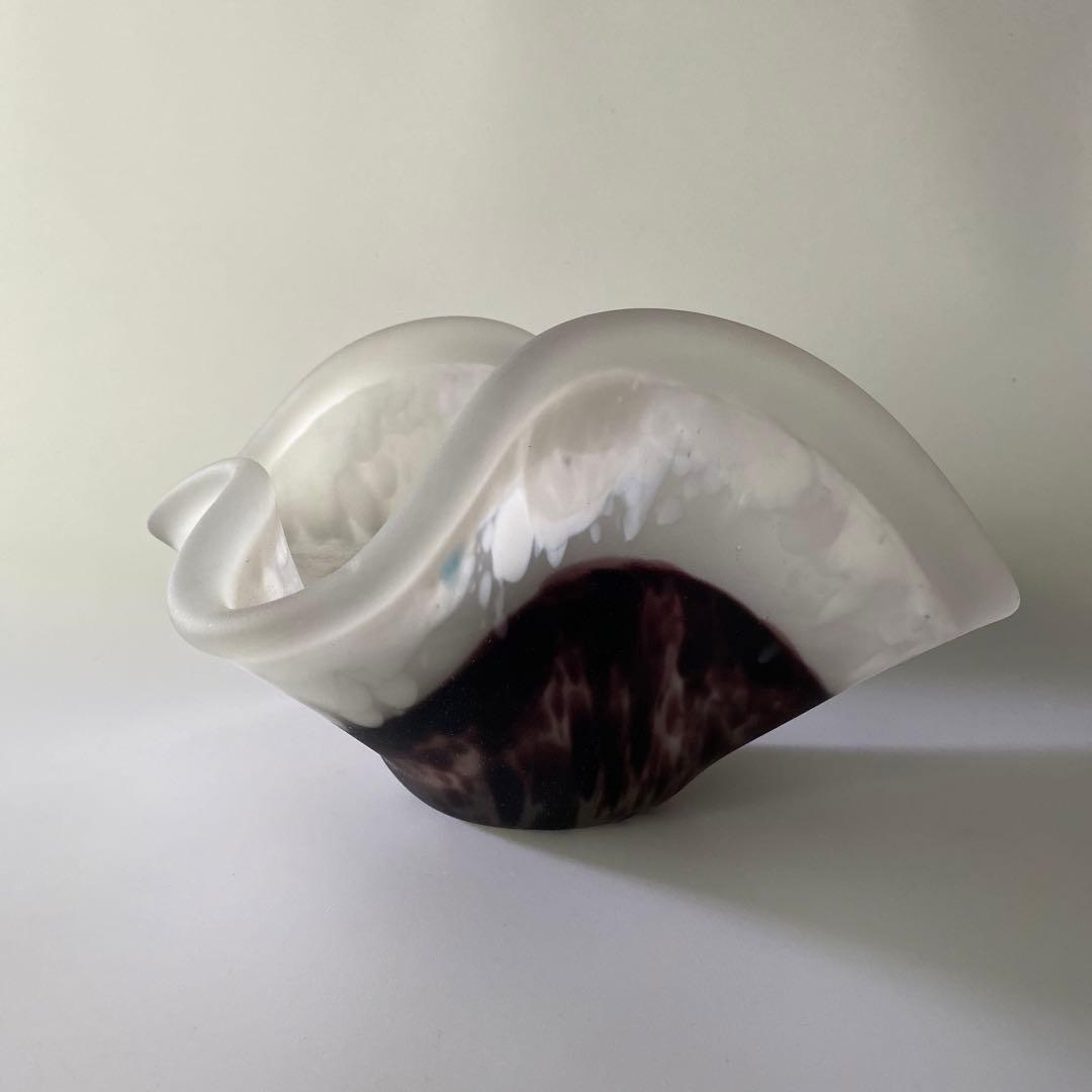 希少 36cm 藤田喬平 共箱付 自筆銘入り 花鉢 人間国宝 文化勲章 オブジェ