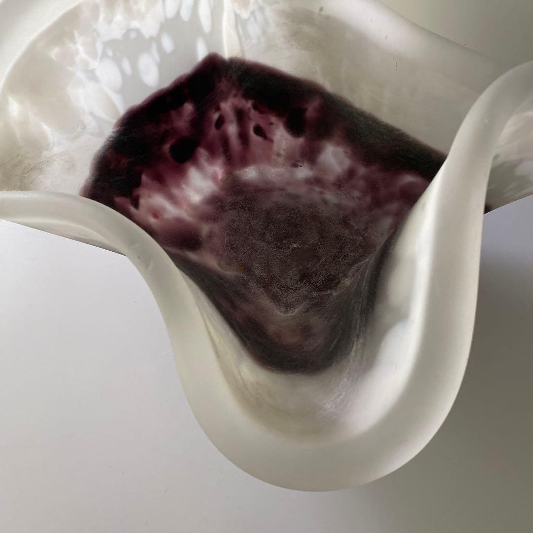 希少 36cm 藤田喬平 共箱付 自筆銘入り 花鉢 人間国宝 文化勲章 オブジェ