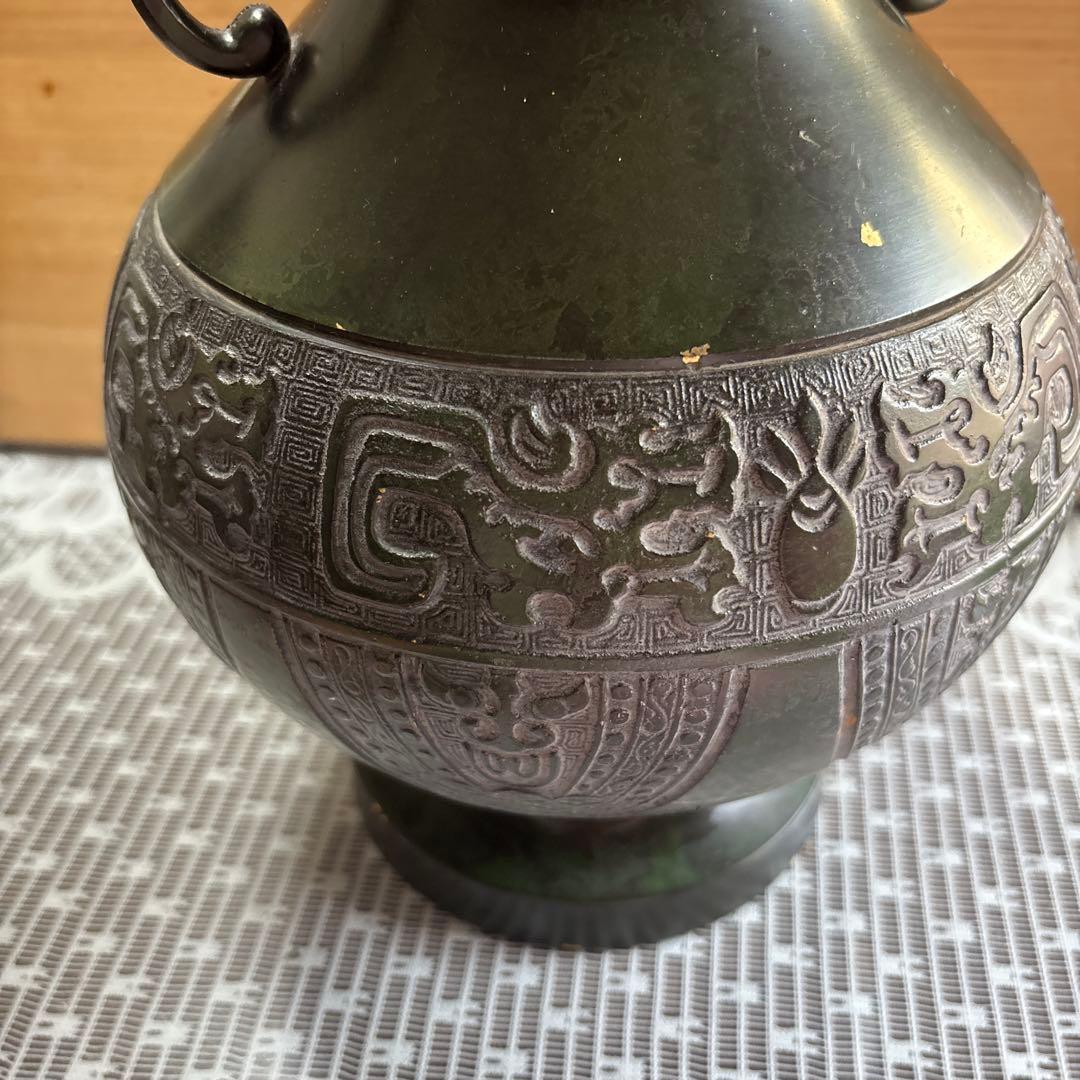 古美術 骨董 青銅花瓶 花瓶 花器｜銅器 碧嶺｜