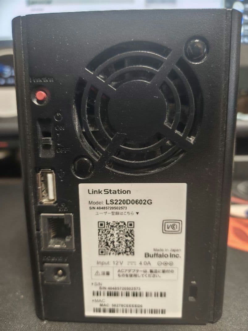 BUFFALO NAS 6TB LS220D0602G RAID1対応モデル
