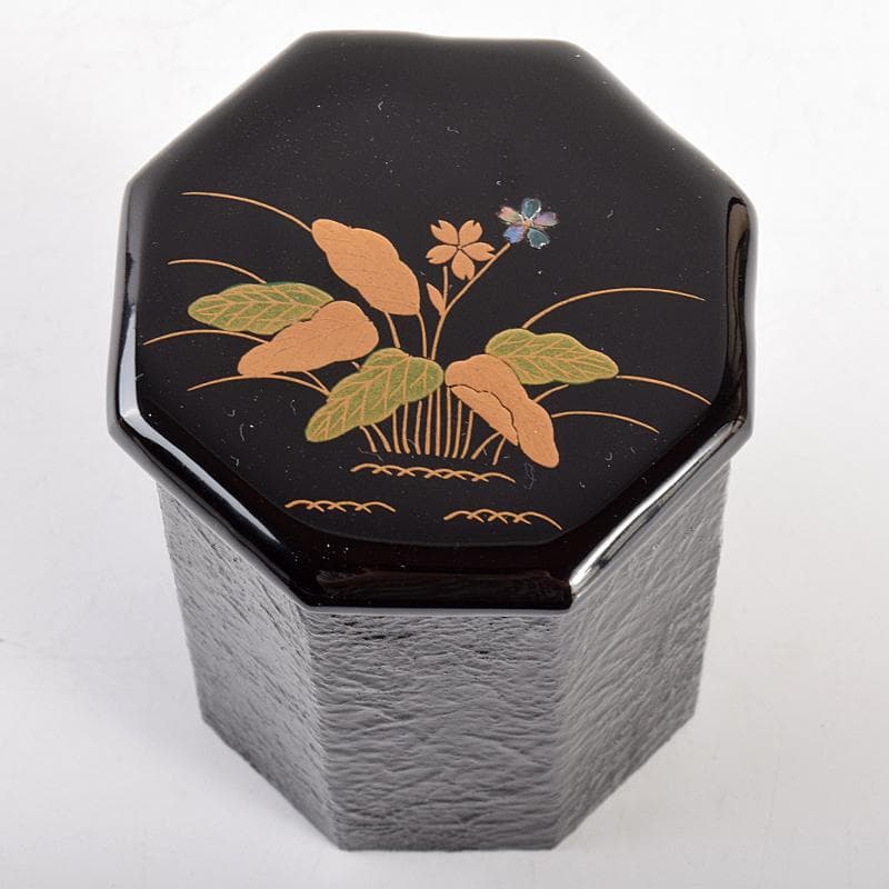 茶道具　谷口康甫作　春野蒔絵　一閑替茶器　共箱　V　R5050