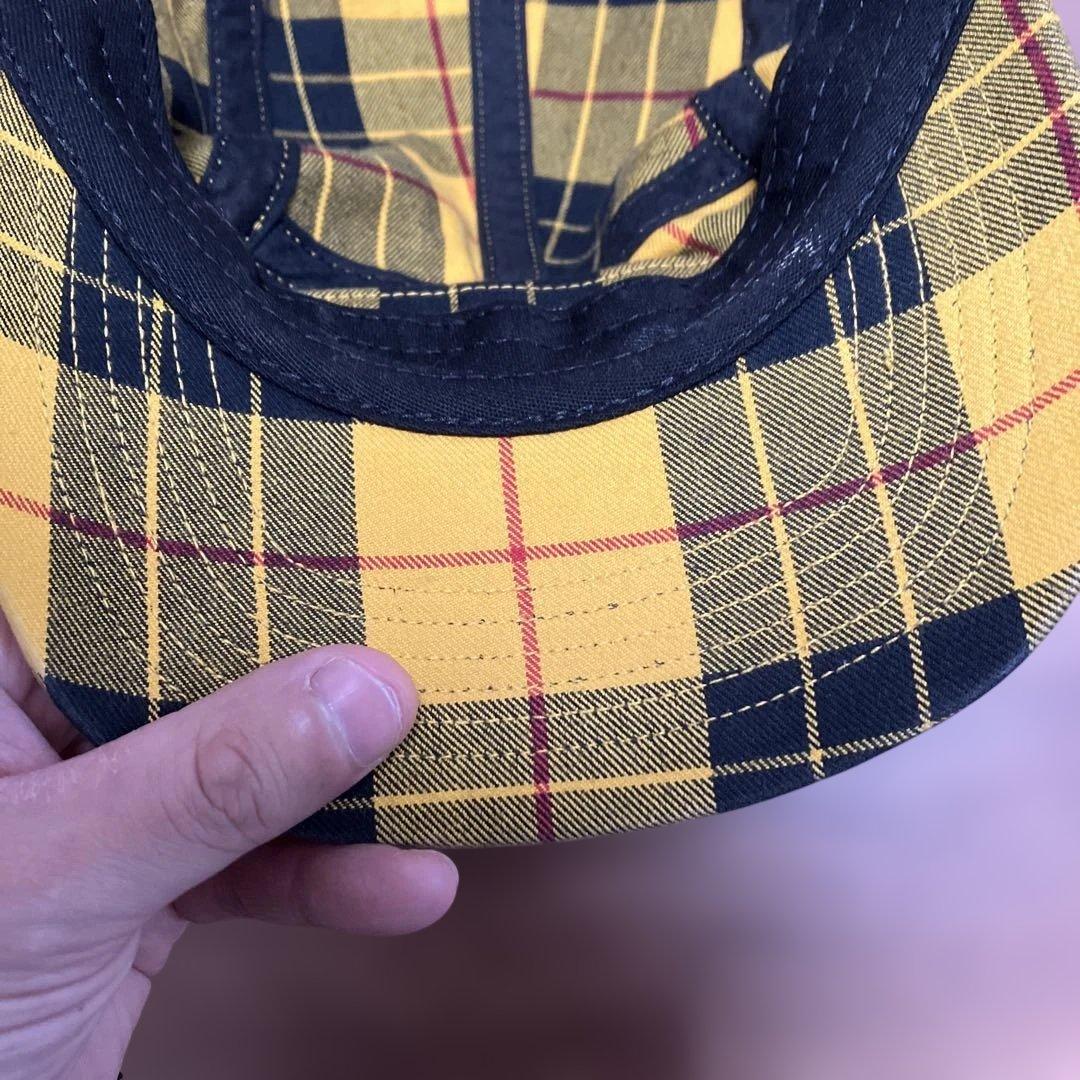 Supreme チェック柄 ワークキャップ　イエロー