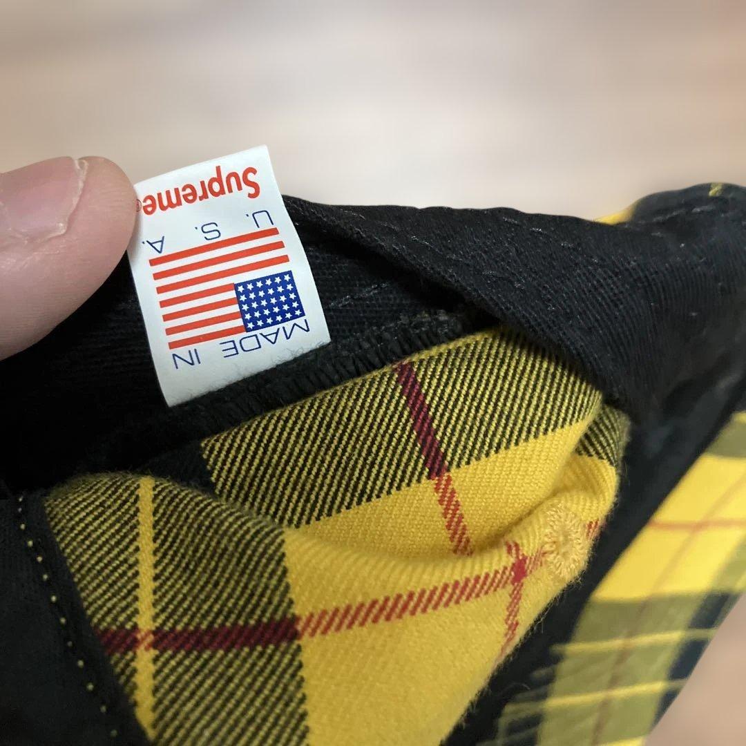 Supreme チェック柄 ワークキャップ　イエロー