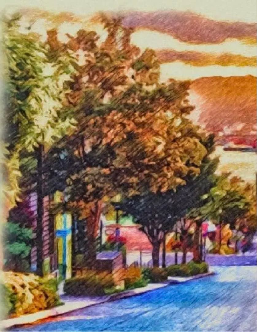 アニメ聖地巡礼絵画④額装品　32.7㎝×24.0㎝×1.5㎝背景画　ラブライブ！