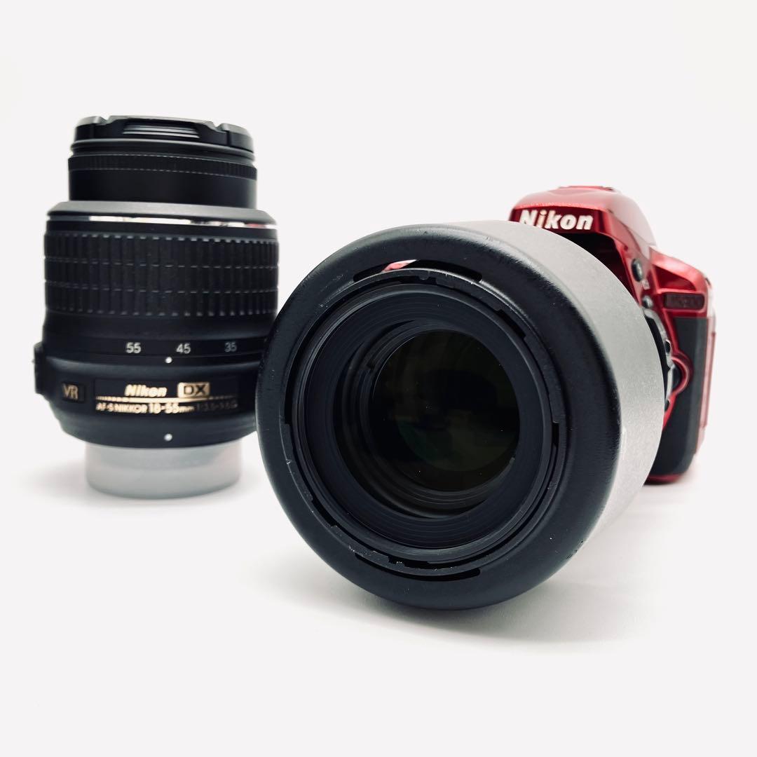 Wi-Fi対応♪ Nikon D5300 望遠ダブルレンズキット　レッド