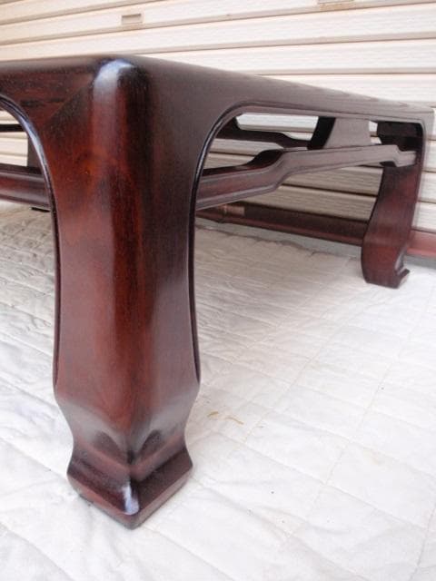 特価！新品♪4尺(120巾) 花梨無垢 一重ヌキ入り 高級座卓 座敷机ちゃぶ台