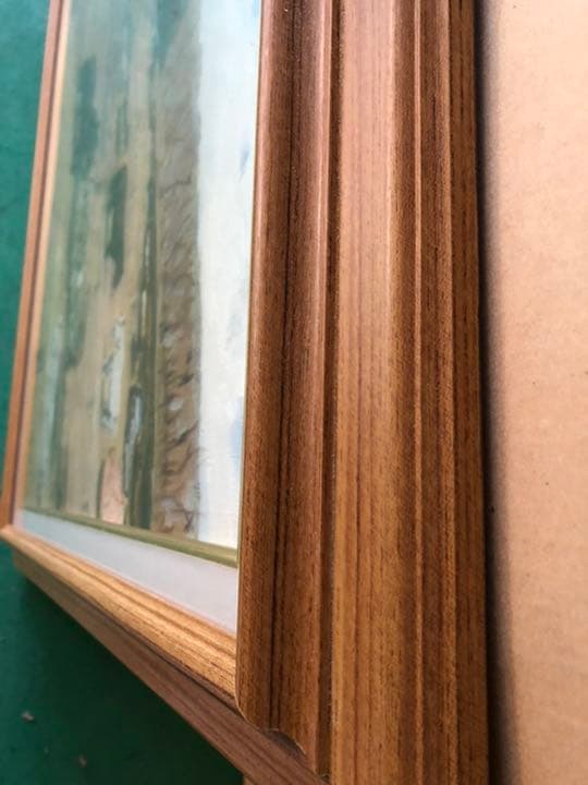 F20 チーク 木製 額縁 額 大型 アンティーク ゴールド 油絵