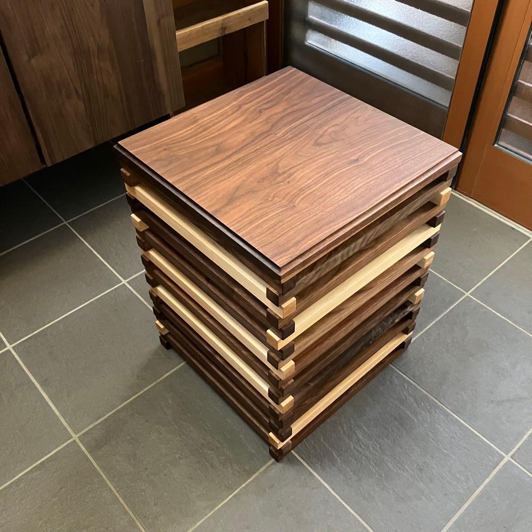 マッキー様用　サイドテーブル　フロアランプ　ウォールナット　無垢材　ハンドメイド