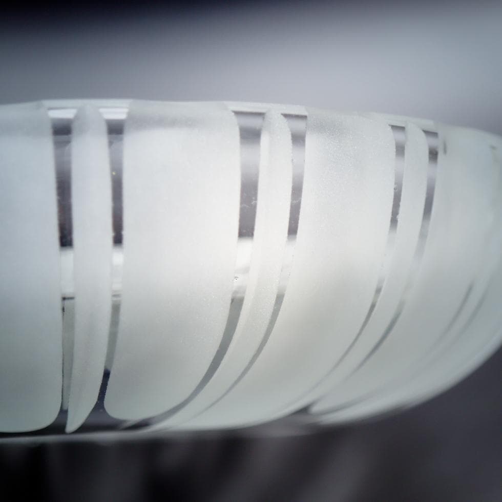 岩田藤七 手吹き サンドブラスト ストライプ 大鉢 30cm