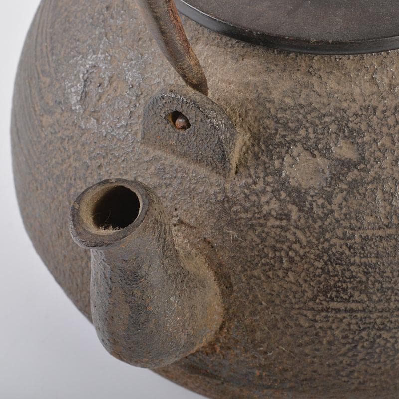 煎茶道具　柚子肌　線文　銅蓋　鉄瓶　鉄壷　V　R6428