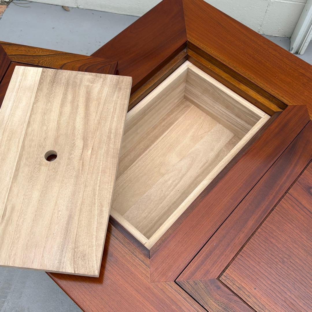 最高級　囲炉裏テーブル　昭和レトロ 火鉢 古民家家具　希少 引き出し 木製　組木