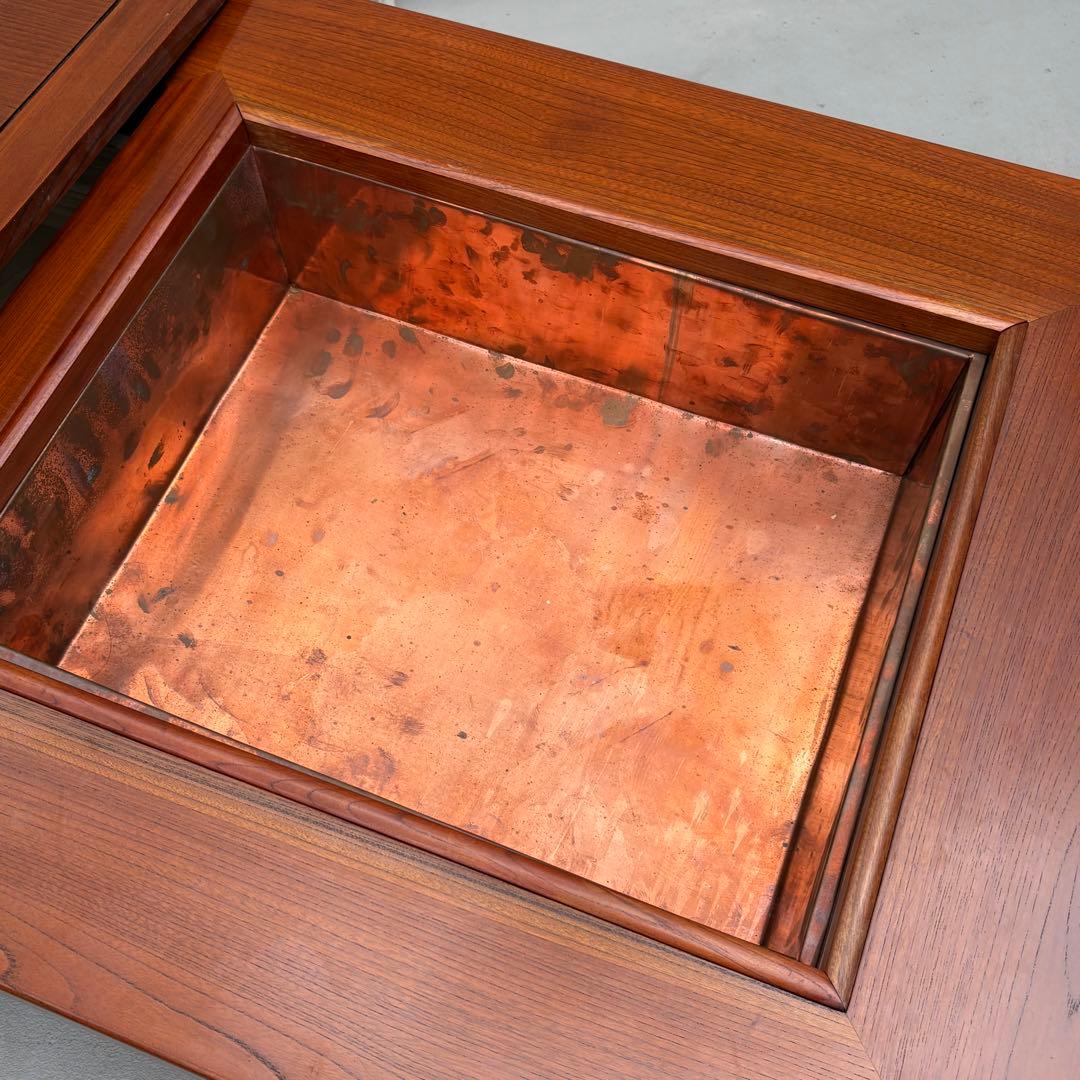 最高級　囲炉裏テーブル　昭和レトロ 火鉢 古民家家具　希少 引き出し 木製　組木