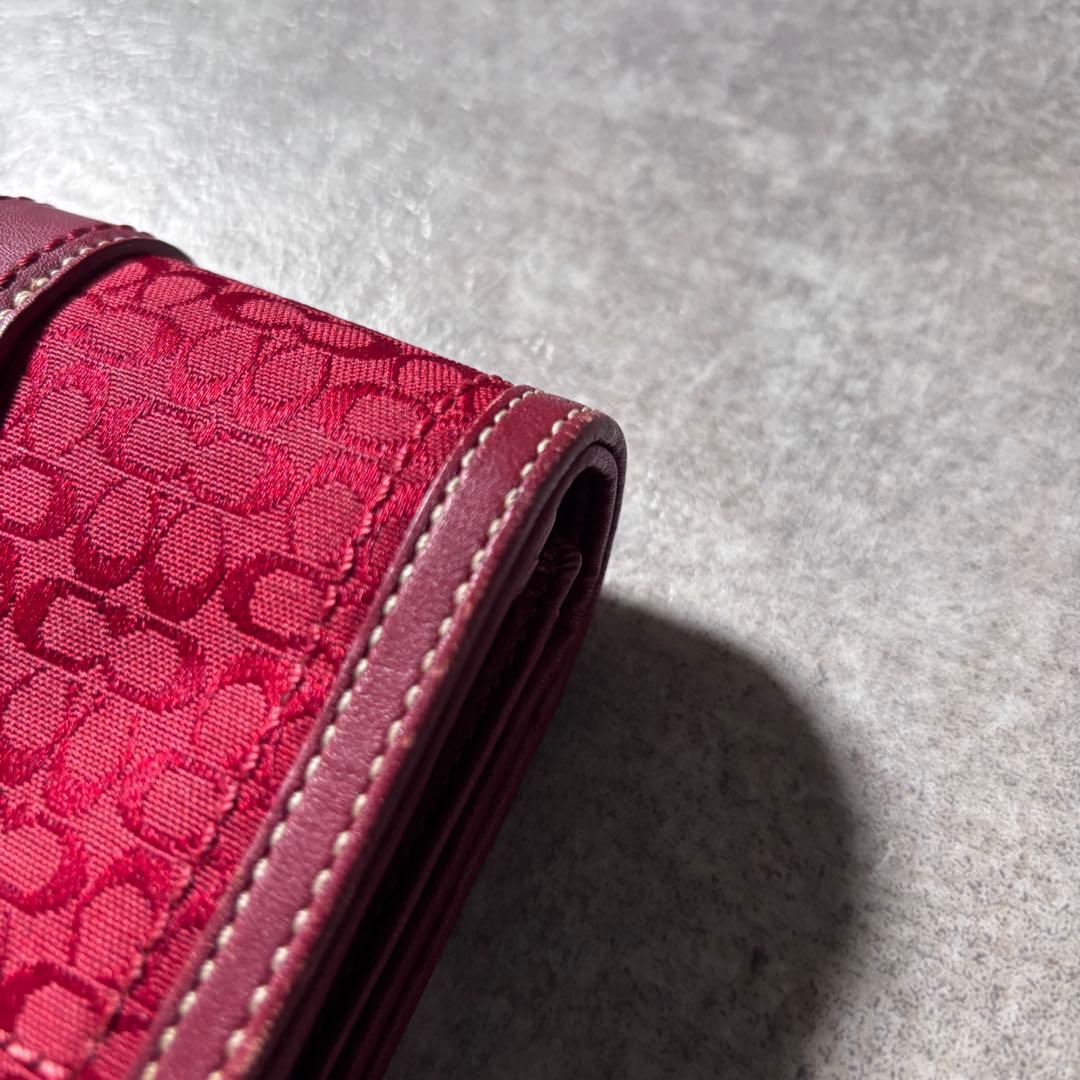 小物 Coach Red Canvas Signature Wallet