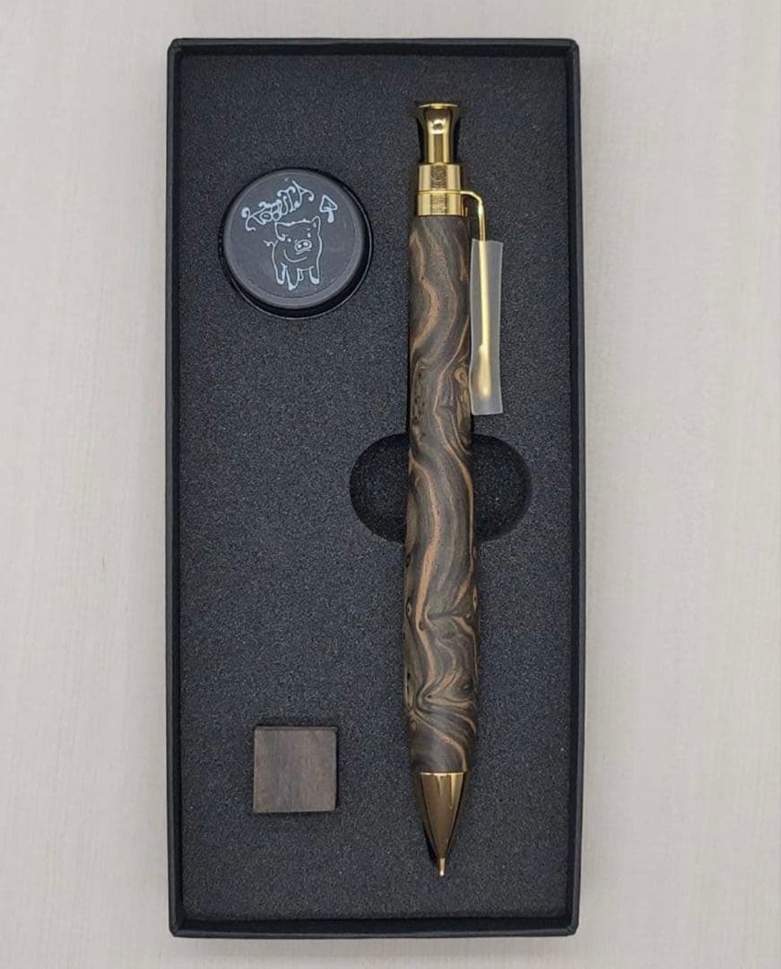 こぶた工房　黒檀瘤　極上杢　シャープペンシル0.5ミリ