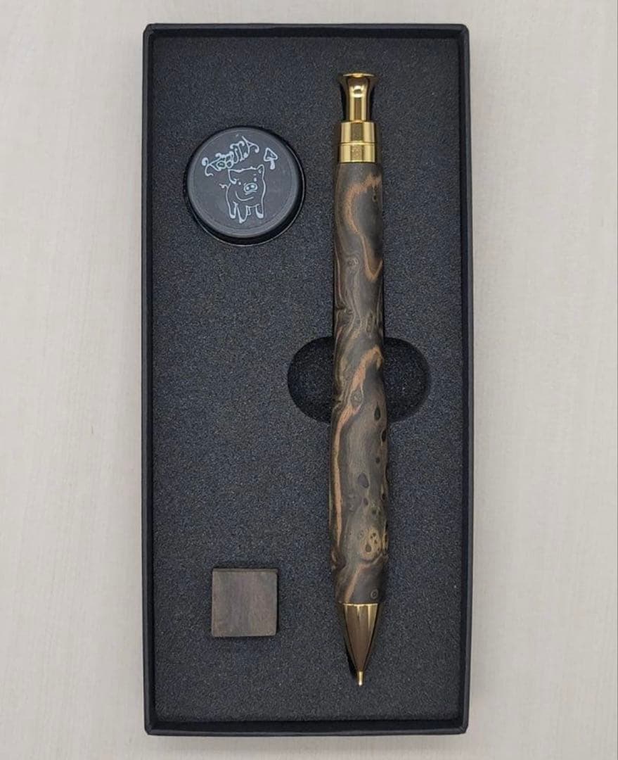 こぶた工房　黒檀瘤　極上杢　シャープペンシル0.5ミリ