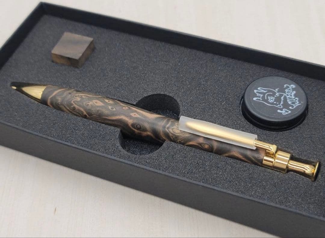 こぶた工房　黒檀瘤　極上杢　シャープペンシル0.5ミリ