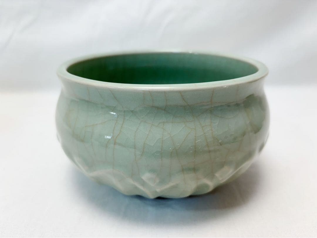 ほぼ未使用 茶道具 中村春晓作 青瓷 皆具 陶印 皆具 共箱