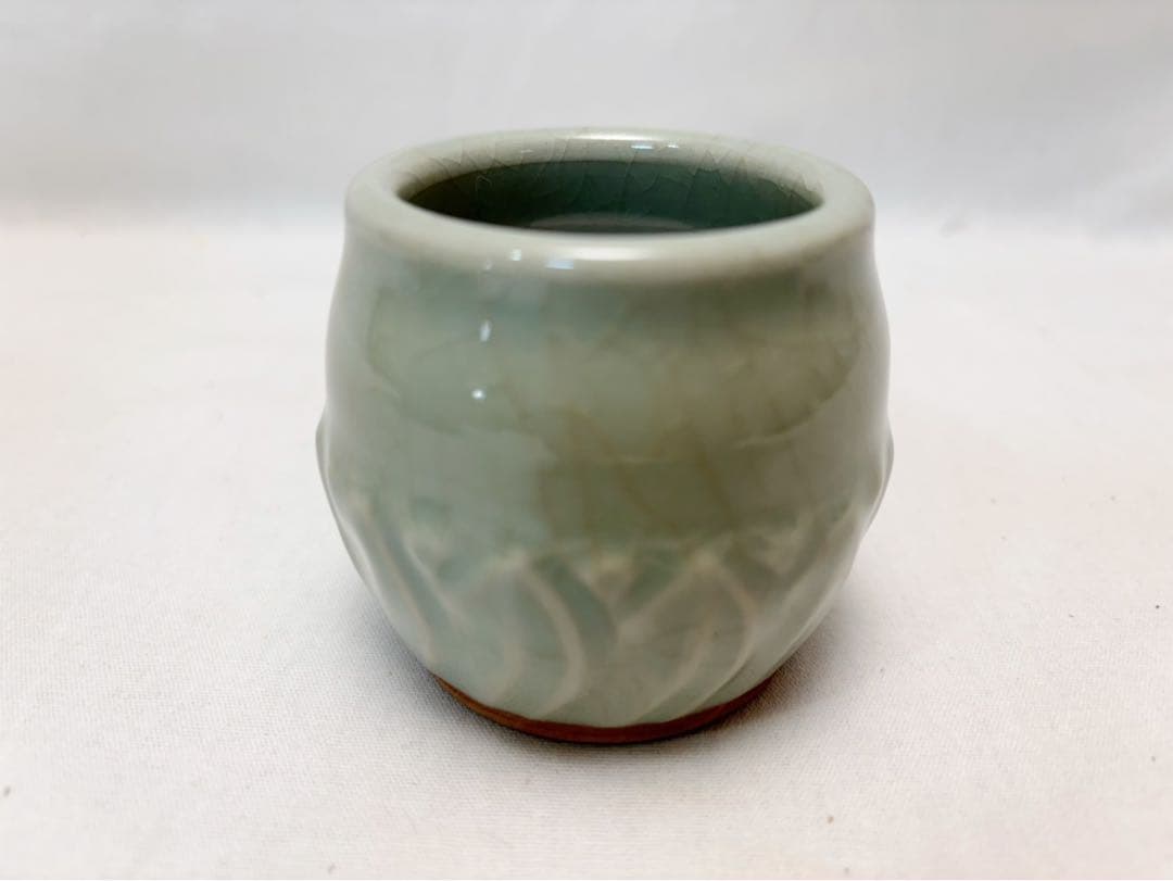 ほぼ未使用 茶道具 中村春晓作 青瓷 皆具 陶印 皆具 共箱