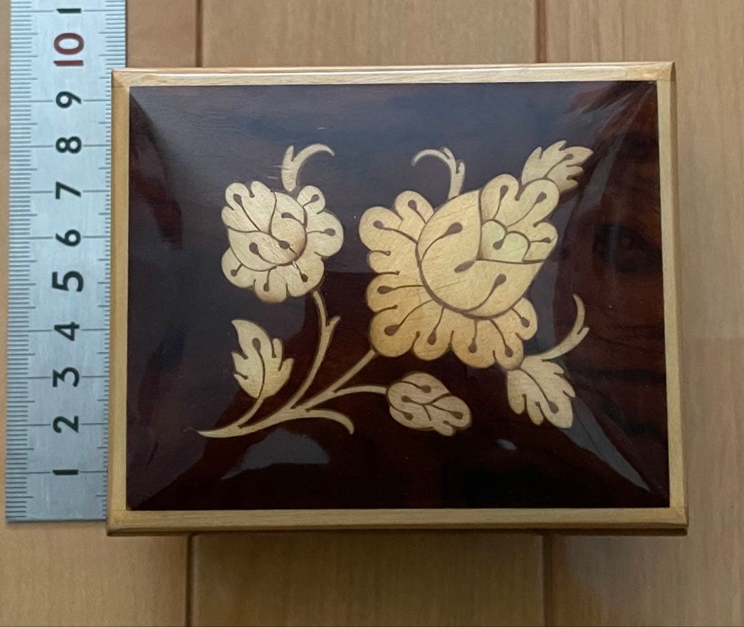 【ビンテージ】スイス製オルゴール 象嵌 エーデルワイス 稼動品 ロマンス