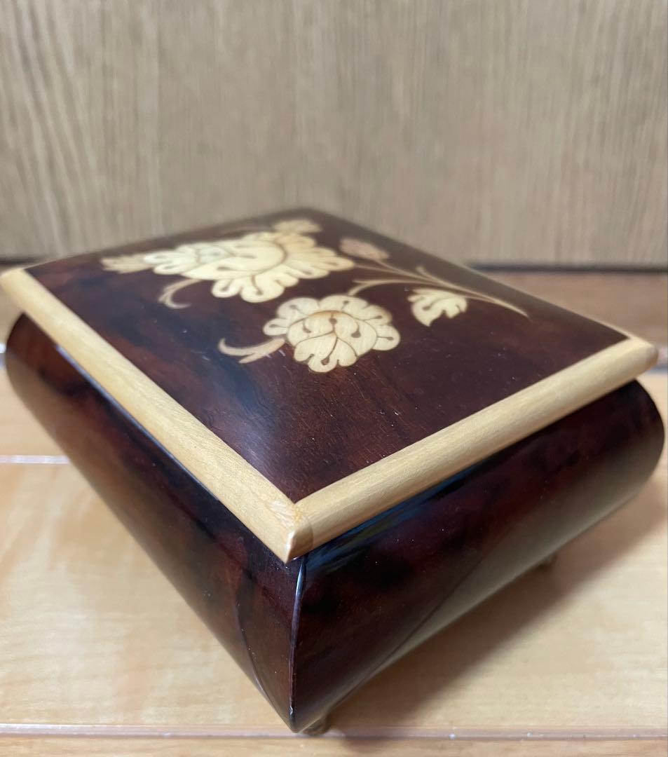 【ビンテージ】スイス製オルゴール 象嵌 エーデルワイス 稼動品 ロマンス