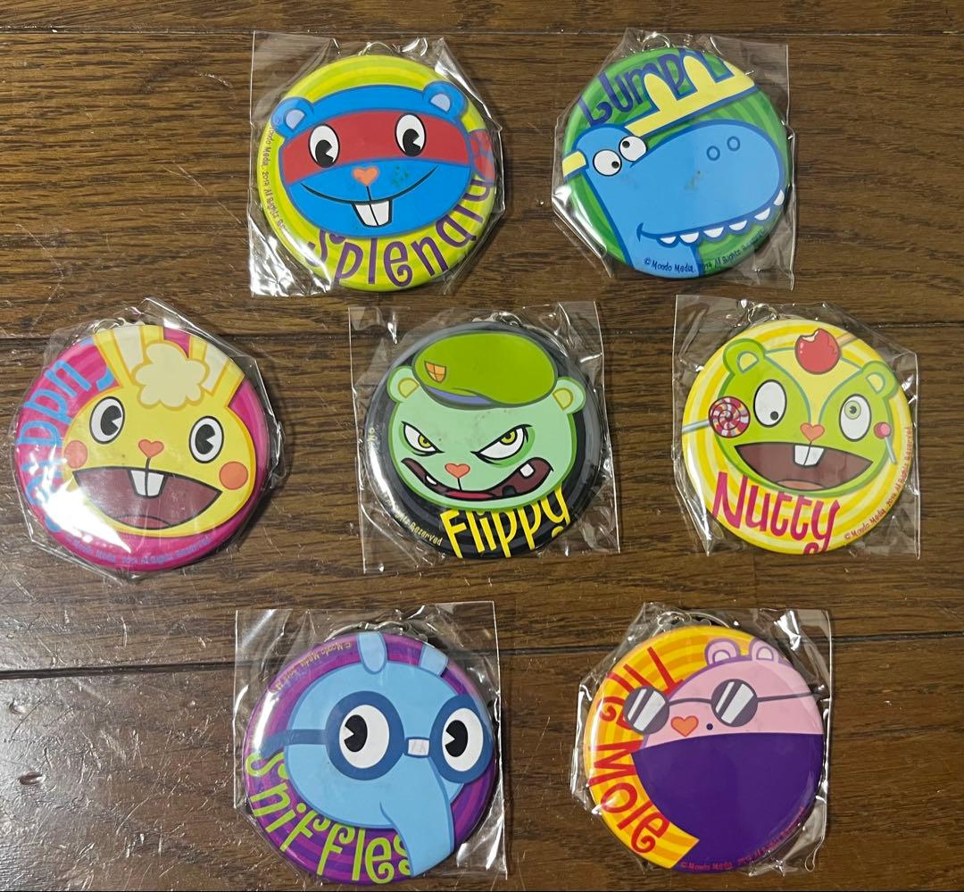 ハッピーツリーフレンズピンバッジストラップ 7個セット 希少 美品 廃盤品