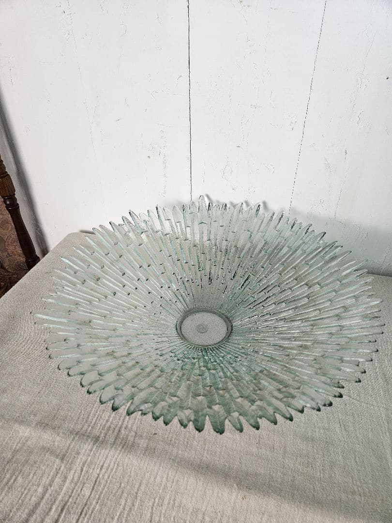 ミッドセンチュリー モダン 大型 ガラスボウル 放射状 大皿 スペイン製